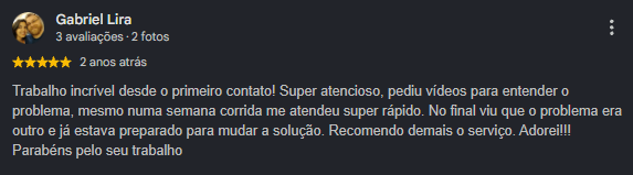 Depoimento de cliente
